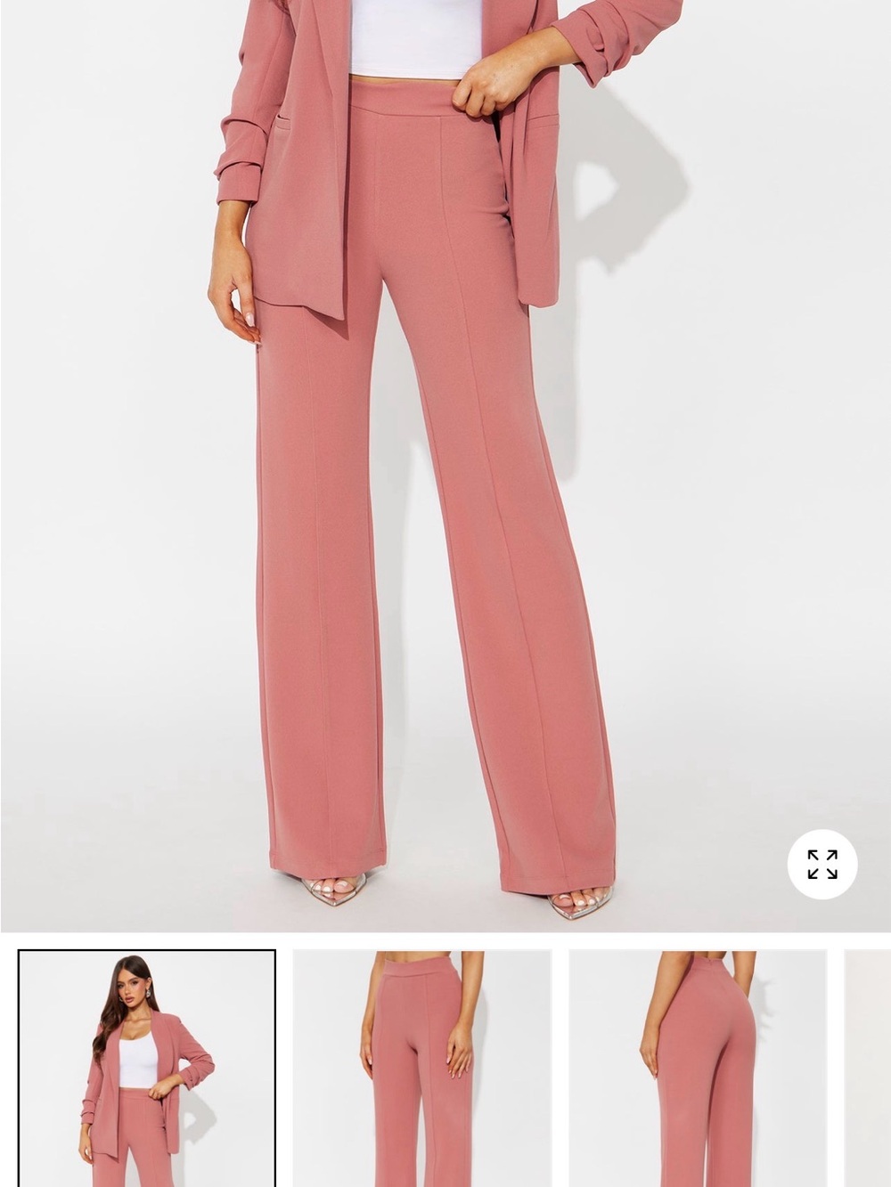 Fashion Nova Coral Wide-Leg High-Rise Pants